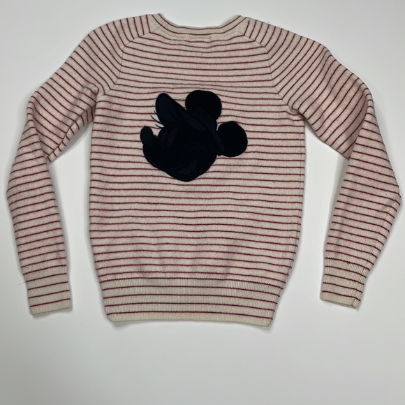 Lacoste x Disney Minnie Mouse Wool Red and White Striped Crew Neck Sweater 32/XS - Picture 11 of 12